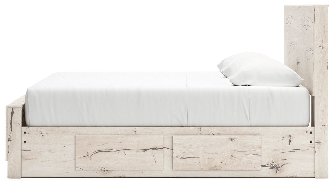 Lawroy - King Panel Bed With 2 Under Bed Storage Units - Light Natural by Ashley Furniture product image