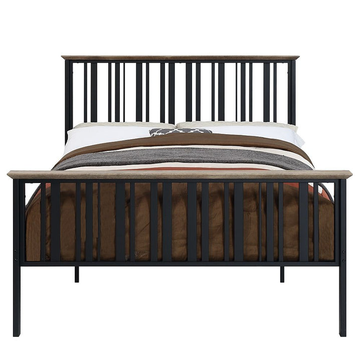 Zudora - Full Bed - Antique Oak & Black