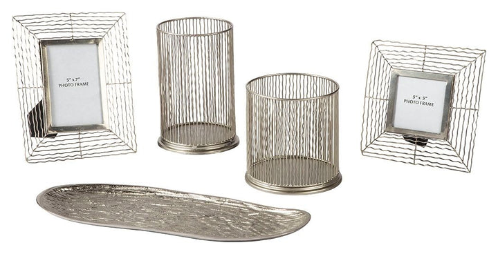Dympna - Accessory Set (Set of 5) - Silver Finish