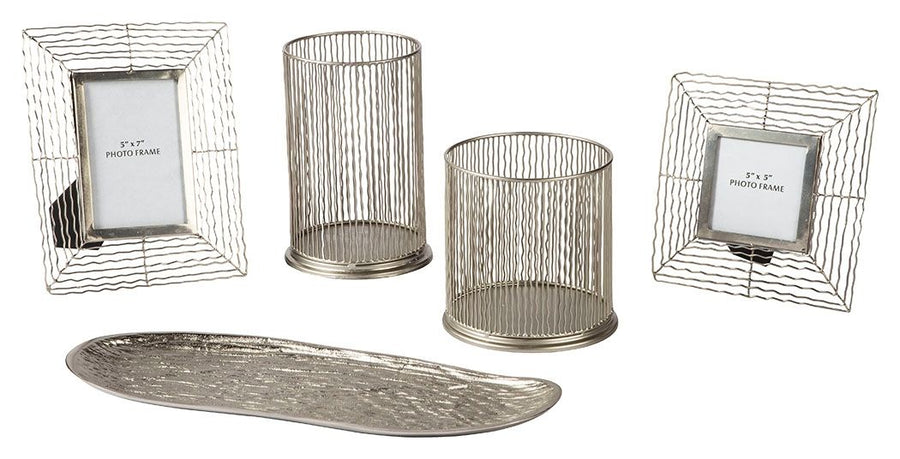 Dympna - Accessory Set (Set of 5) - Silver Finish