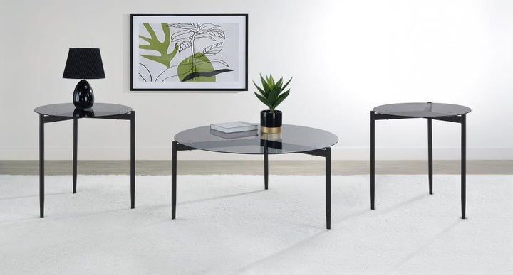 Coaster Furniture Rosalie - 3 Piece Round Coffee And End Table Set - Gray