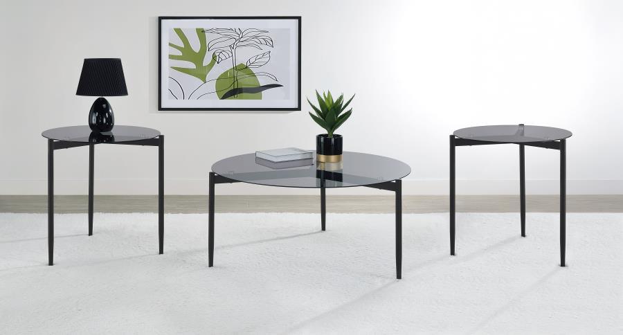 Coaster Furniture Rosalie - 3 Piece Round Coffee And End Table Set - Gray