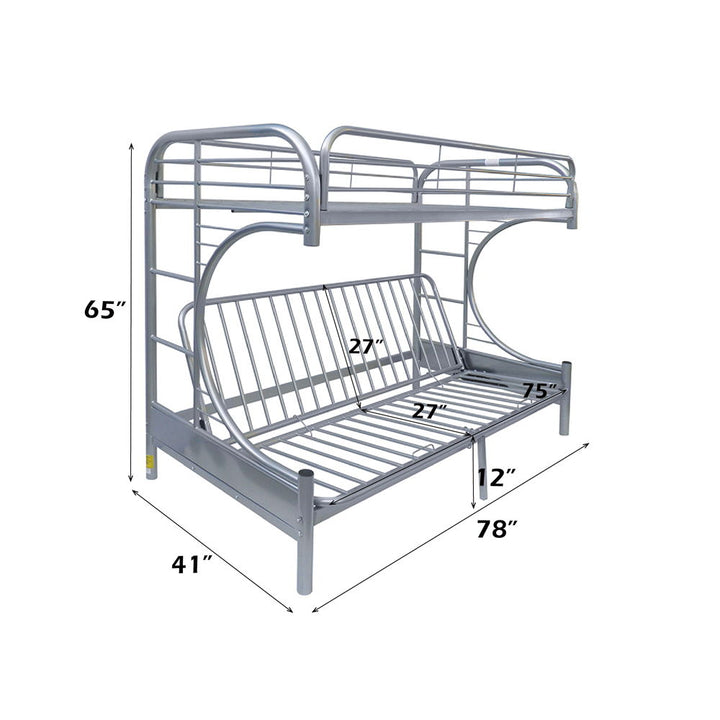 Eclipse - Twin Over Full Futon Bunk Bed - Silver