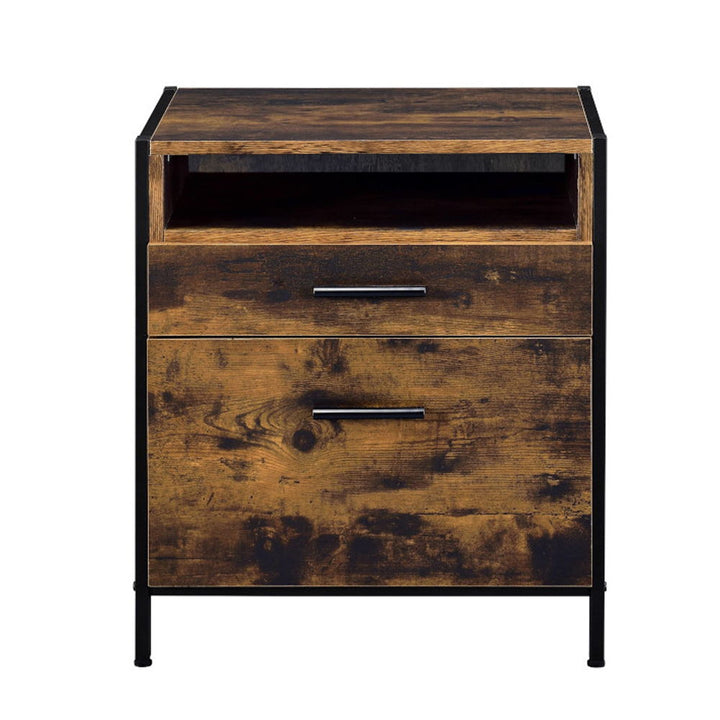 Juvanth - Nightstand - Rustic Oak & Black