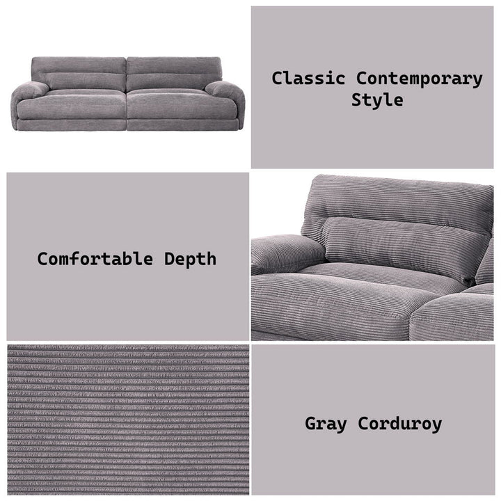 Cadenza - Sofa - Gray Corduroy