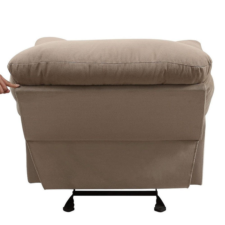 Arcadia - Motion Glider Recliner - Light Brown Microfiber