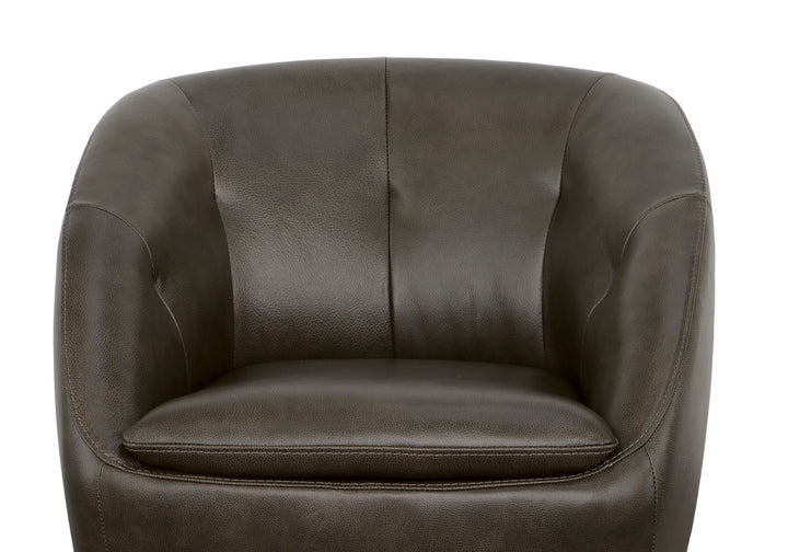 Wade Leather Swivel Chair in Carob