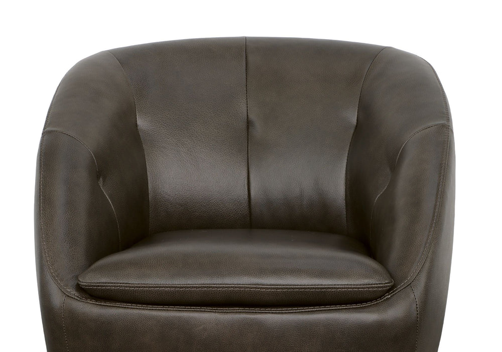 Wade Leather Swivel Chair in Carob