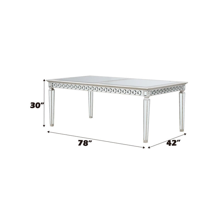 Varian - Dining Table 78"L) - Mirrored & Antique Platinum