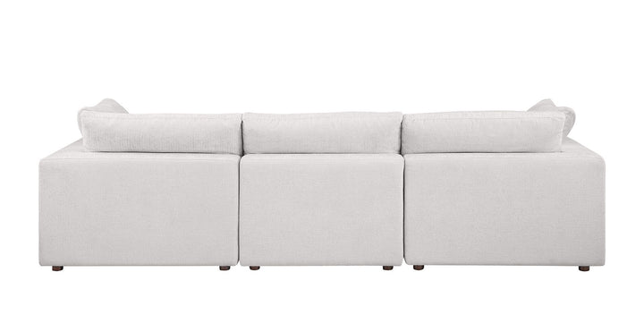 DivanItalia 1100 3-Piece Sofa Set – Top-Grain Italian Leather with Ottoman - Pearl