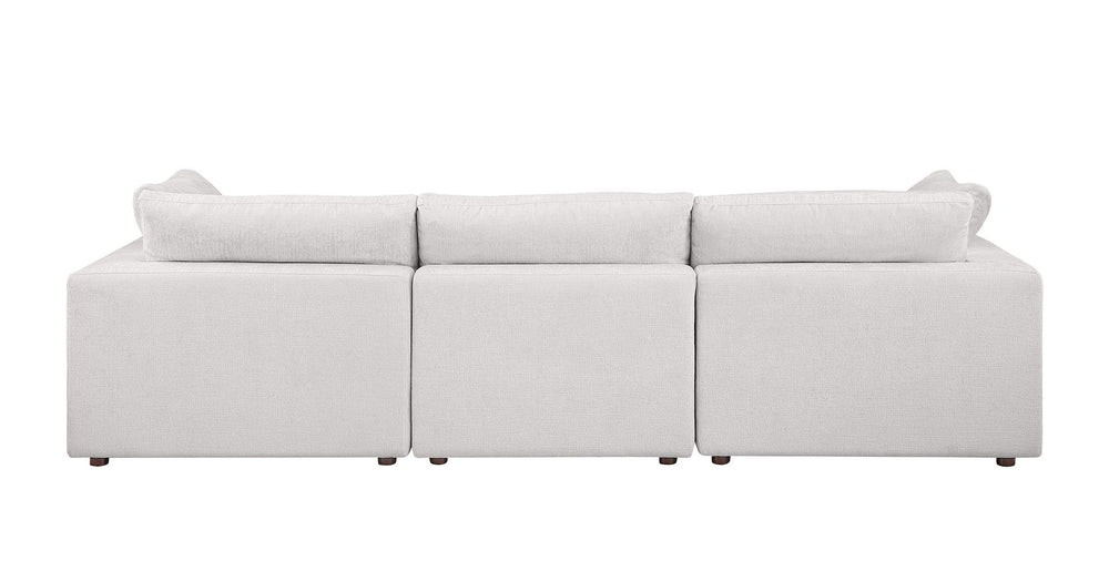 DivanItalia 1100 3-Piece Sofa Set – Top-Grain Italian Leather with Ottoman - Pearl