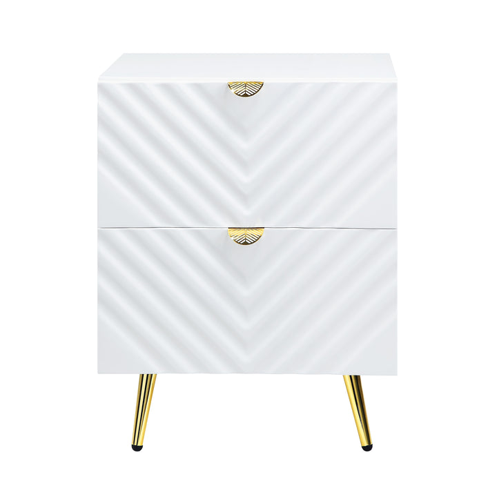 Gaines - High Gloss Nightstand - White