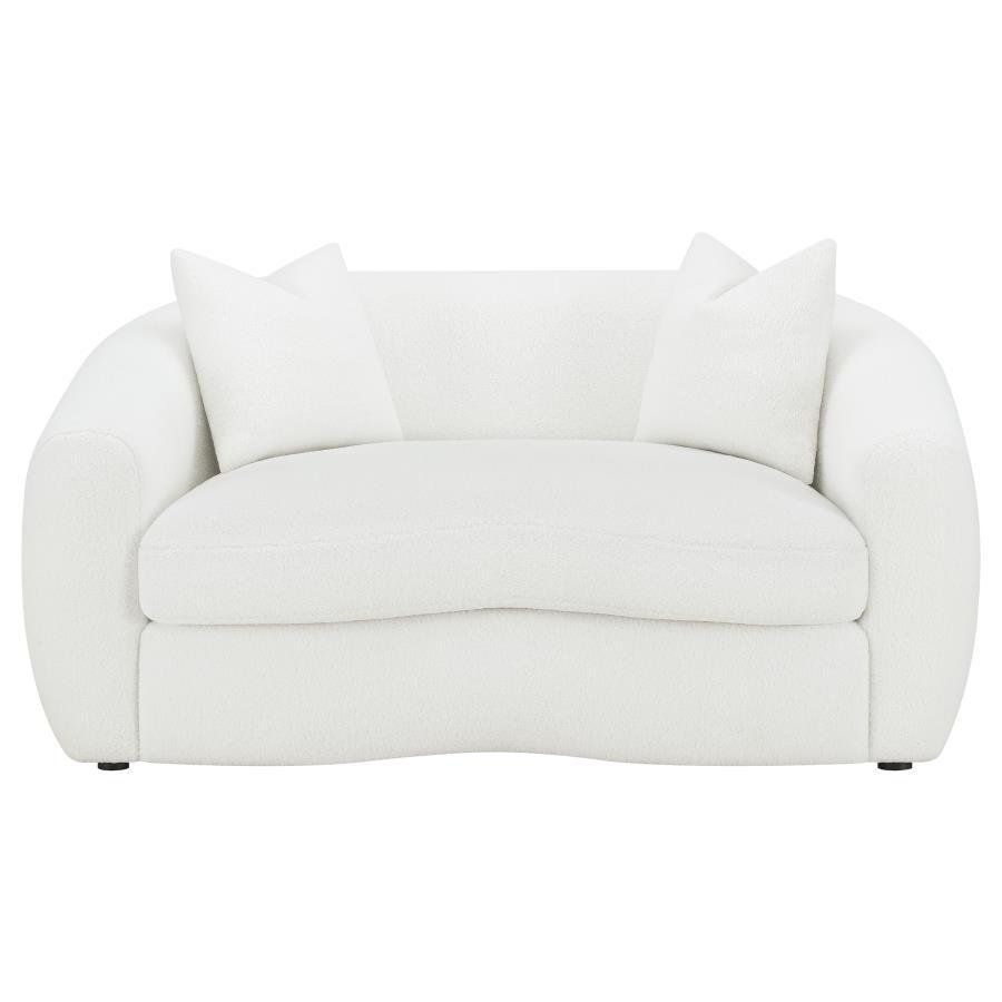 Isabella - 3 Piece Faux Sheepskin Upholstered Sofa Set - Natural