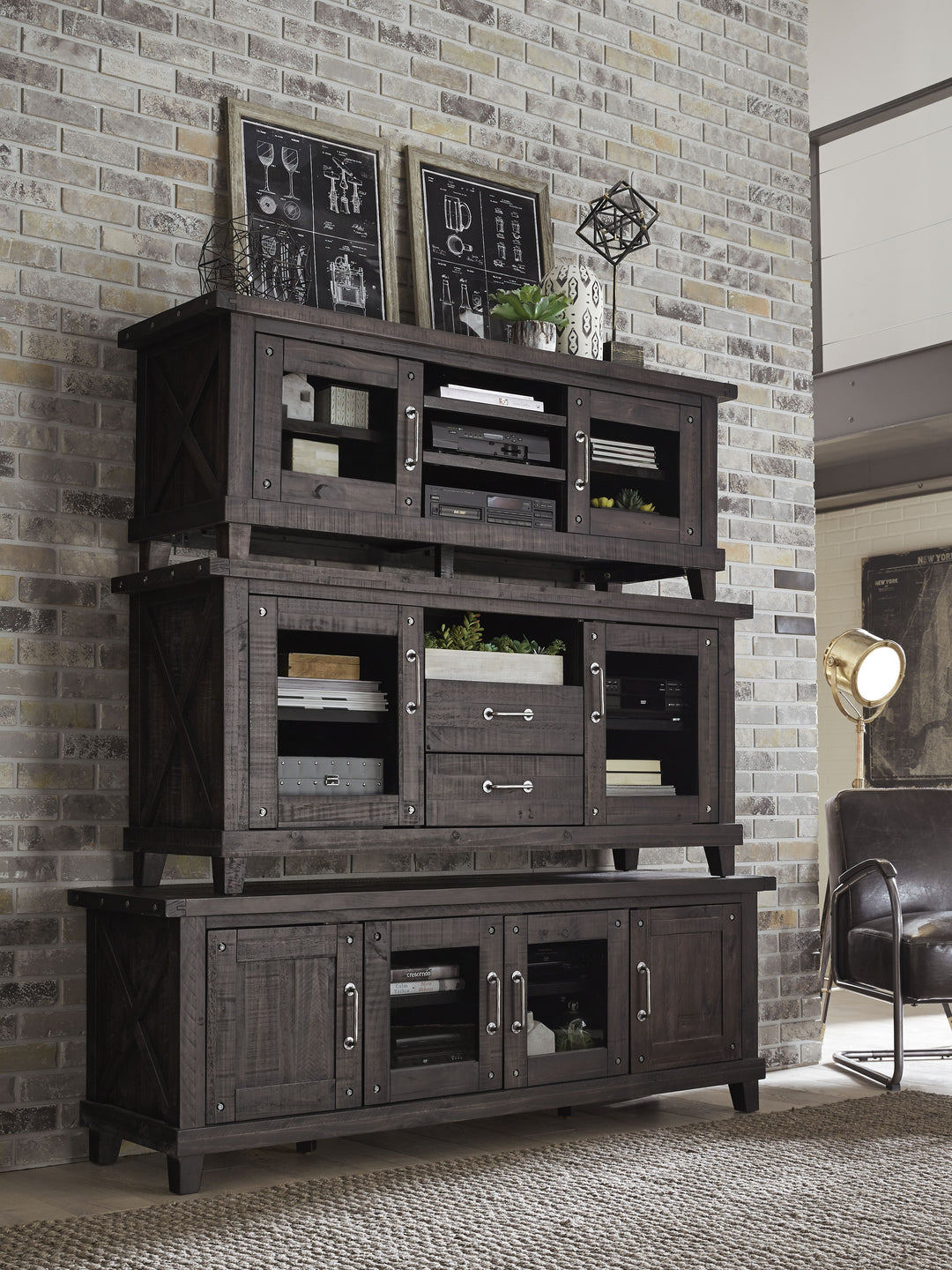 Modus Furniture 7Yc926 Yosemite Solid Wood Media Console In Cafe