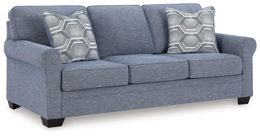 Carissa Manor Performance Fabric Queen Sleeper Sofa in Light Blue