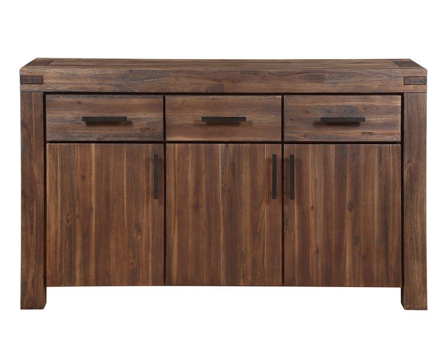 Modus Furniture 3F4173 Meadow Three Drawer Three Door Solid Wood Sideboard In Brick Brown