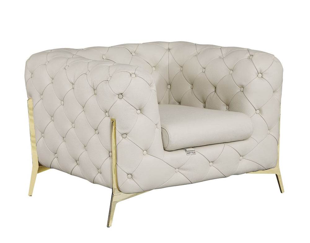 DivanItalia 970 Chair in Top-Grain Italian Leather - Cream