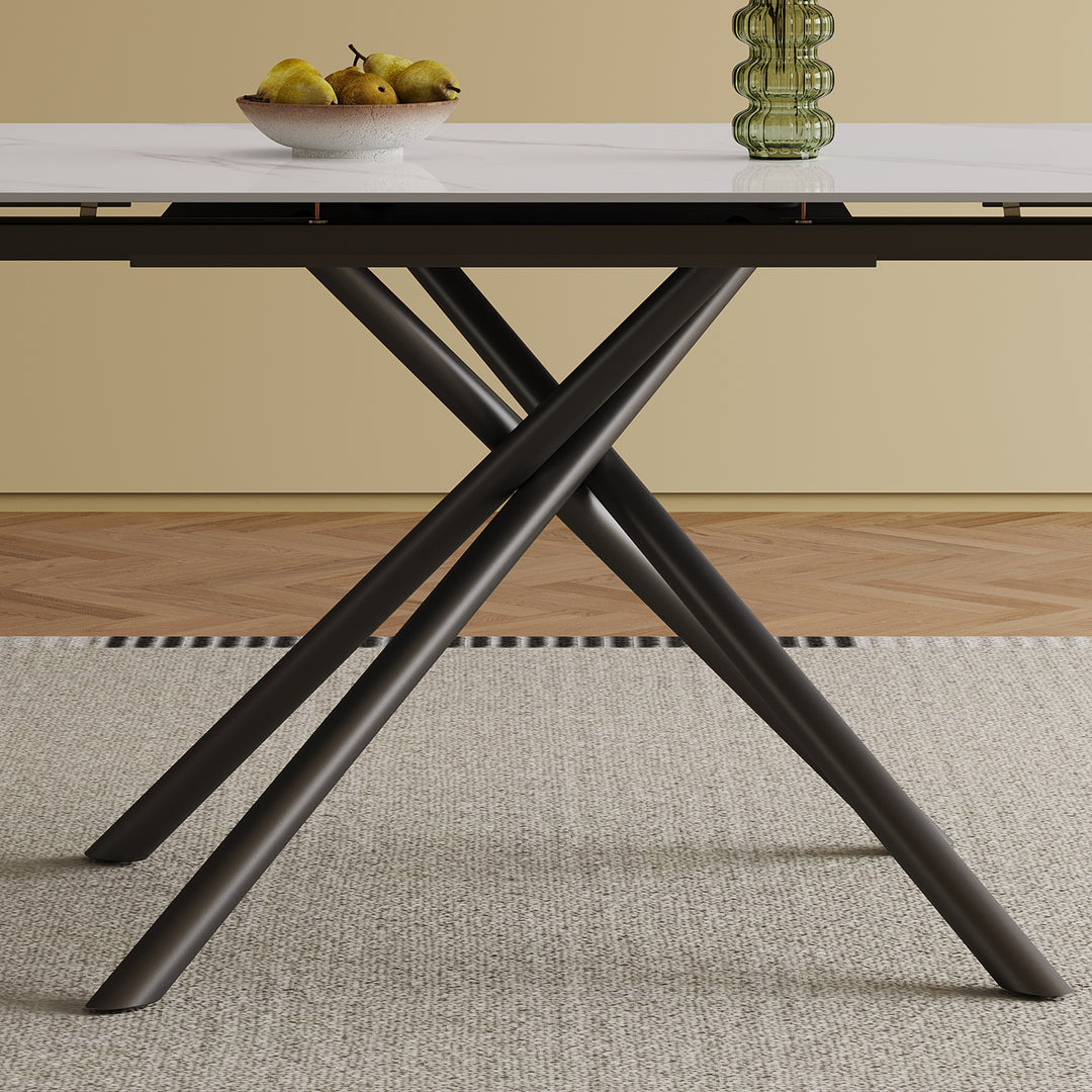 Modern 83" Extendable Sintered Stone Dining Table – Seats 6–8