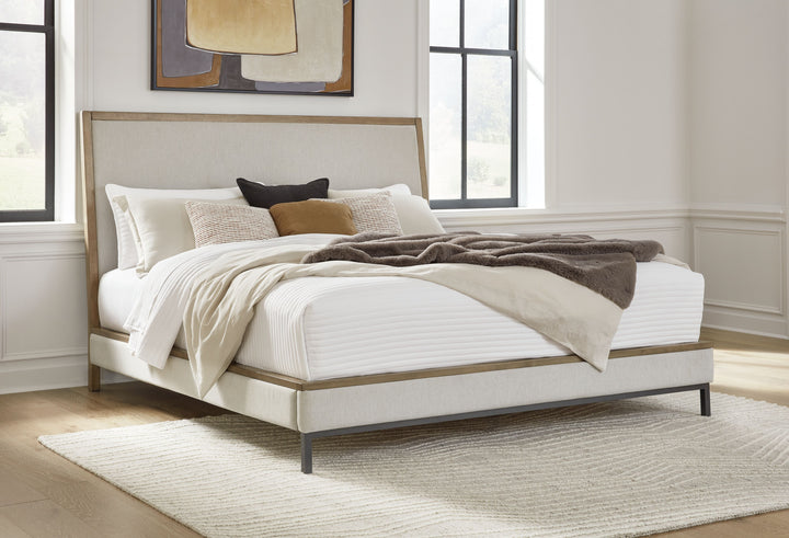 Tomtyn - California King Upholstered Bed - Light Brown by Ashley Furniture product image