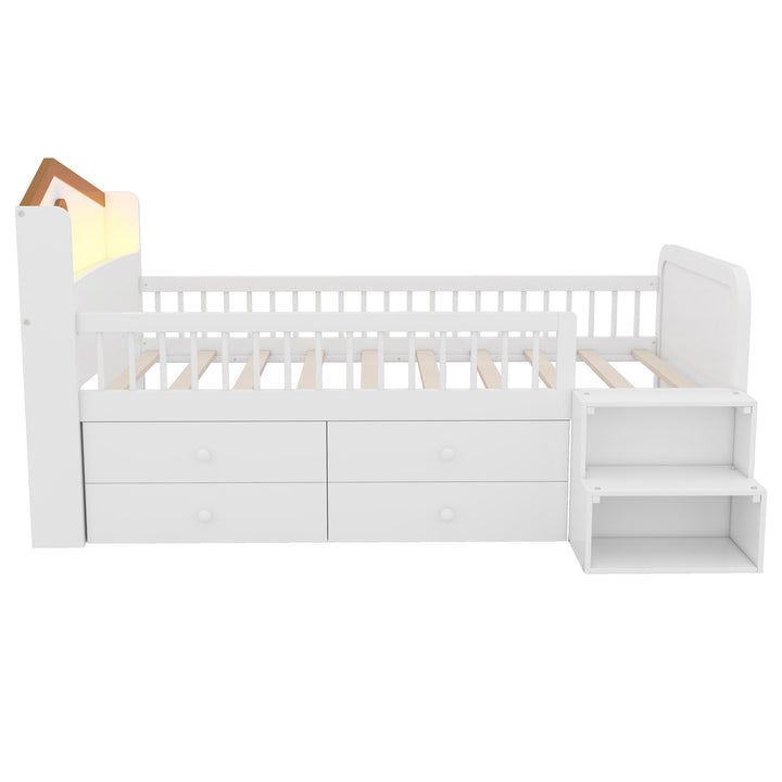 low-wooden-twin-loft-bed-with-led-lights-and-storage-drawers-white