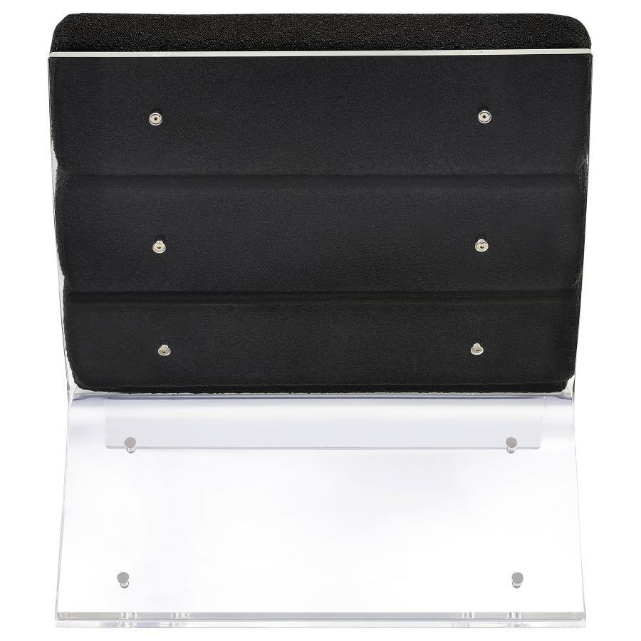 Serreta - Boucle Upholstered Armless Acrylic Chair - Black