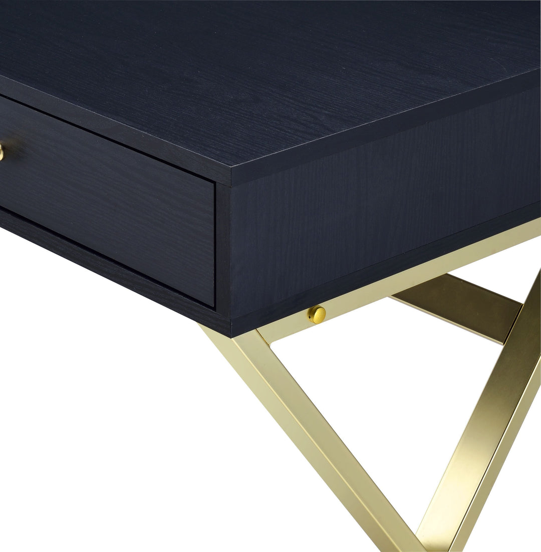 Coleen - Vanity Desk Same 92310) - Black & Brass
