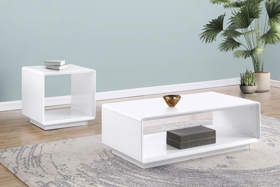 Paseo - Rectangular Cocktail Coffee Table - White High Gloss