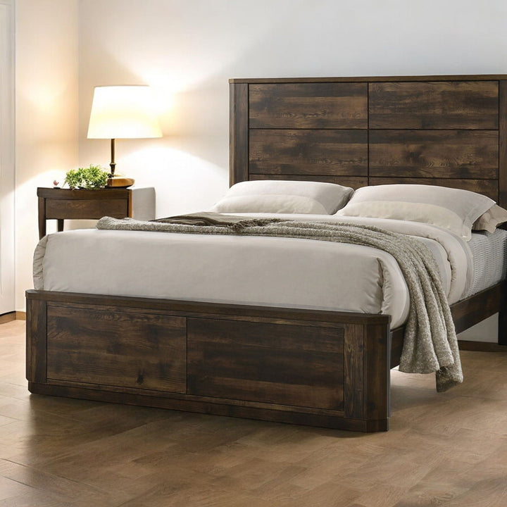 Elettra - Eastern King Bed - Rustic Walnut