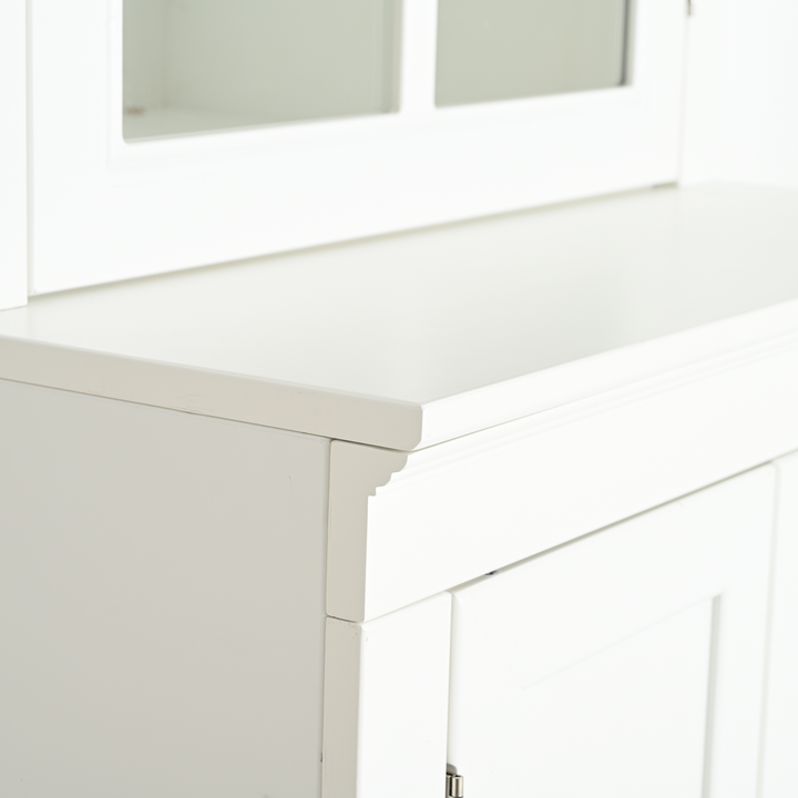 retro-style-hutch-cabinet-with-single-glass-door-white
