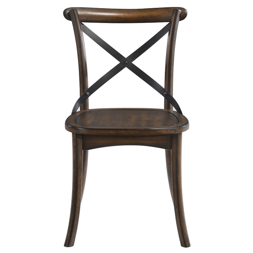 Kaelyn - Side Chair Set of 2) - Dark Oak & Black Metal