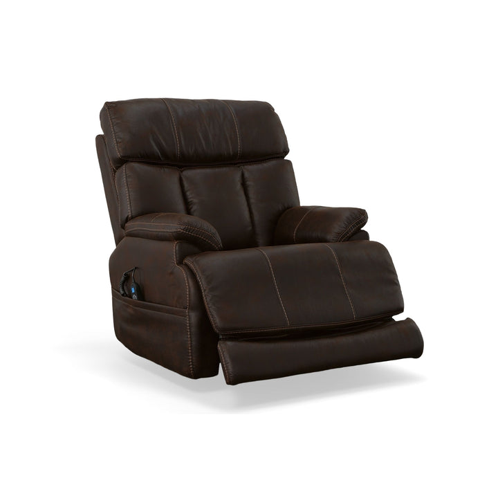 Clive Fabric Power Recliner with Power Headrest &amp; Lumbar in Clove