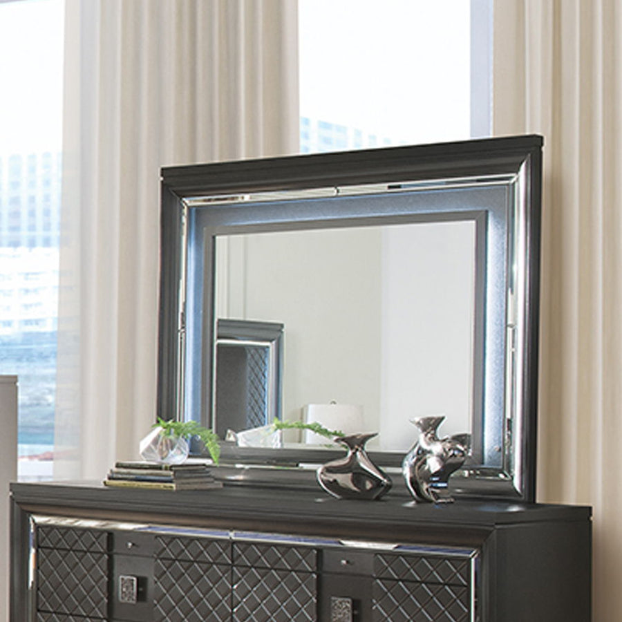ACME Furniture Sawyer Mirror With LED Metallic Gray