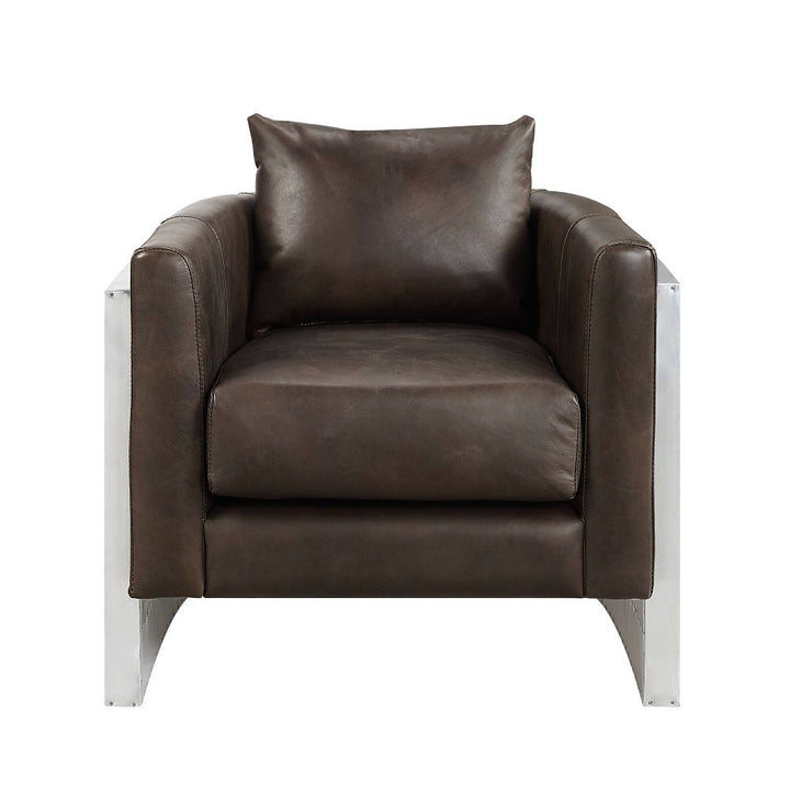 Betla - Accent Chair - Espresso Top Grain Leather & Aluminum
