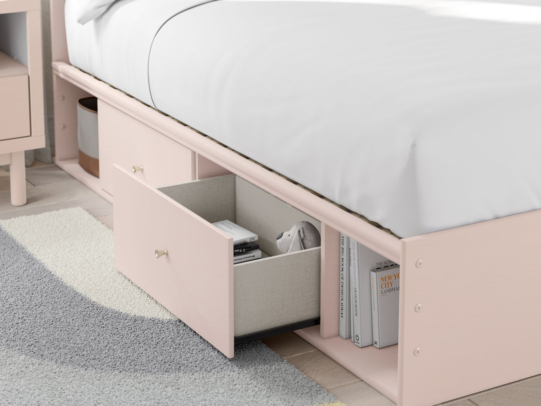 Wistenpine - Full Upholstered Panel Bed With Side Storage - Blush by Ashley Furniture product image