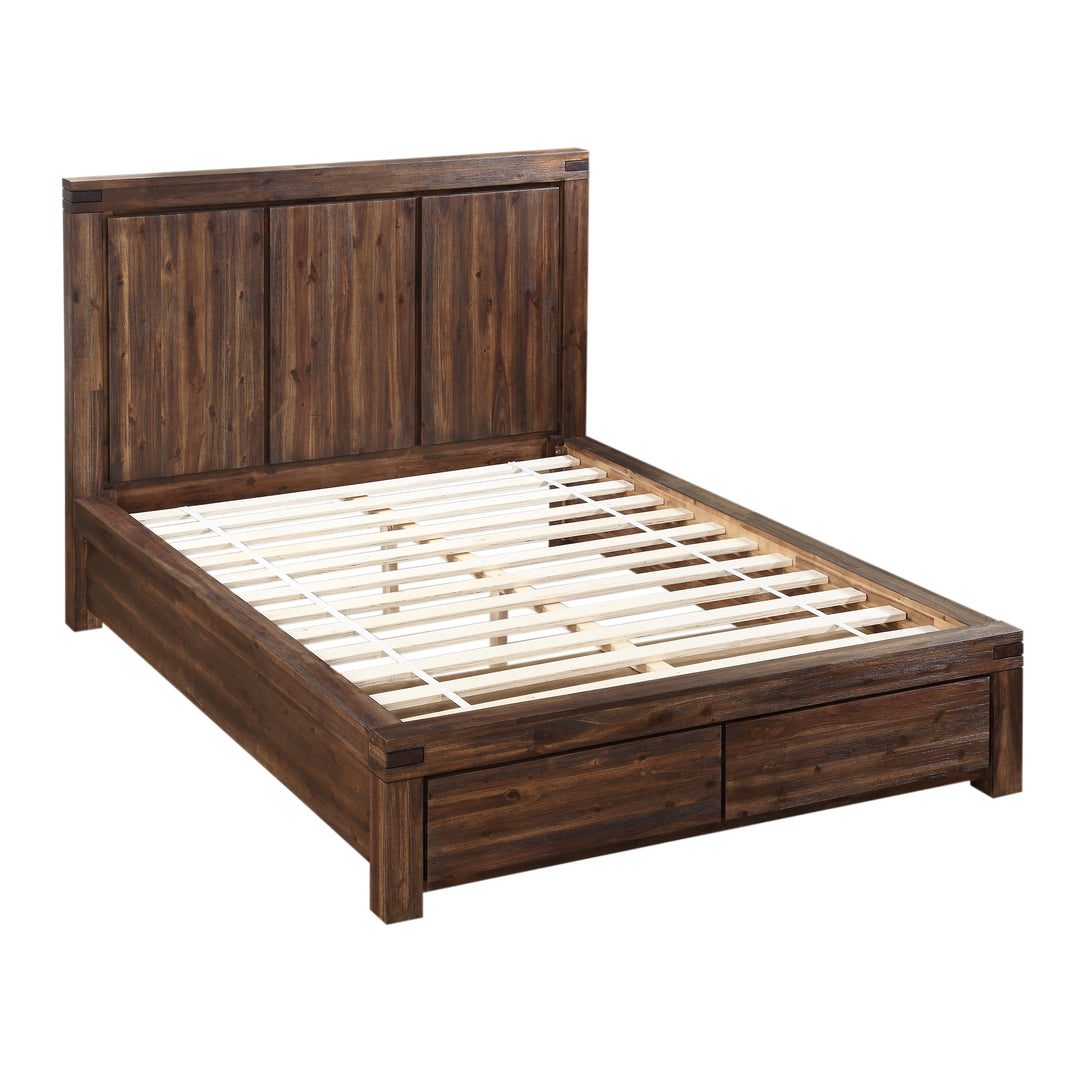 Modus Furniture 3F41D6 Meadow Solid Wood Footboard Storage Bed In Brick Brown