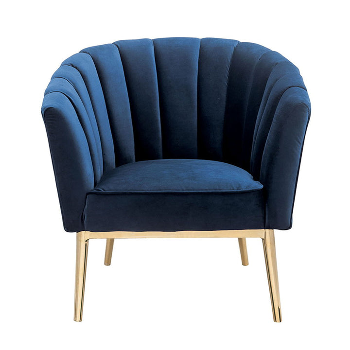 Colla - Accent Chair - Midnight Blue Velvet & Gold