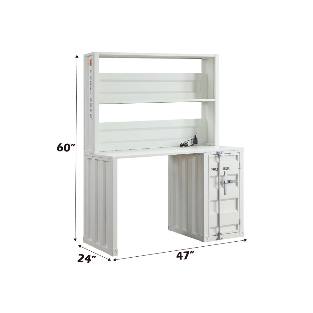 Cargo - Writing Desk With Hutch - White