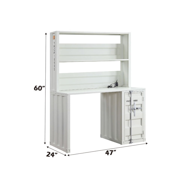 Cargo - Writing Desk With Hutch - White
