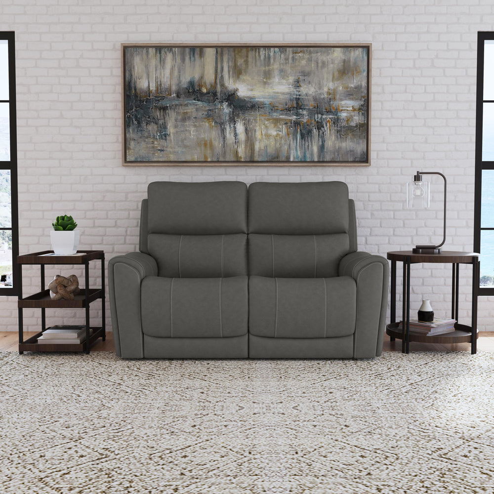 Carter Fabric Power Reclining Loveseat with Power Headrests & Lumbar in Smoke