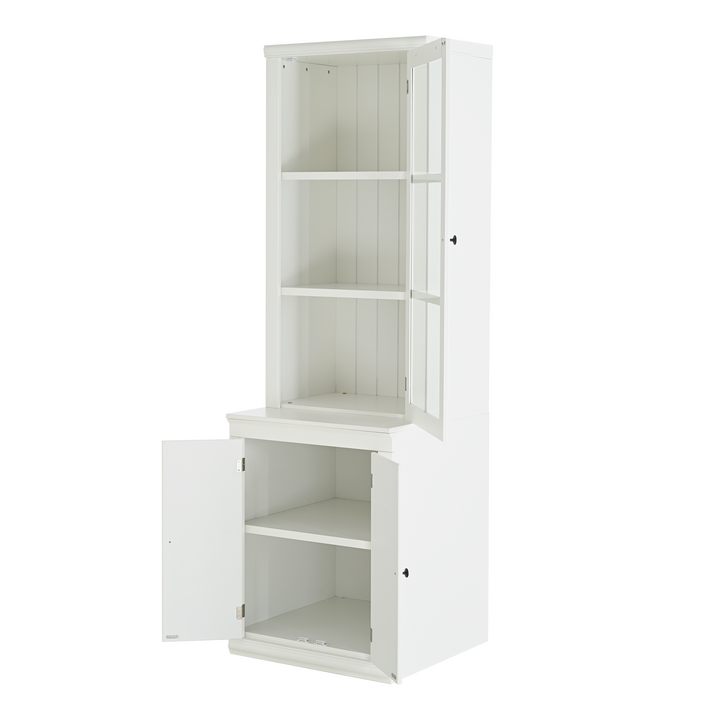 retro-style-hutch-cabinet-with-single-glass-door-white
