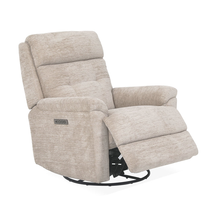 Sophisticated Power Swivel Gliding Recliner With Power Headrest &amp; Lumbar Oat