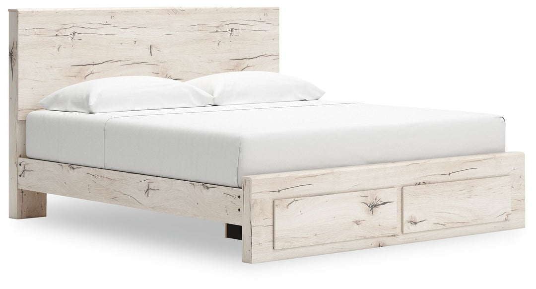 Lawroy - King Panel Bed With Storage Footboard - Light Natural by Ashley Furniture product image