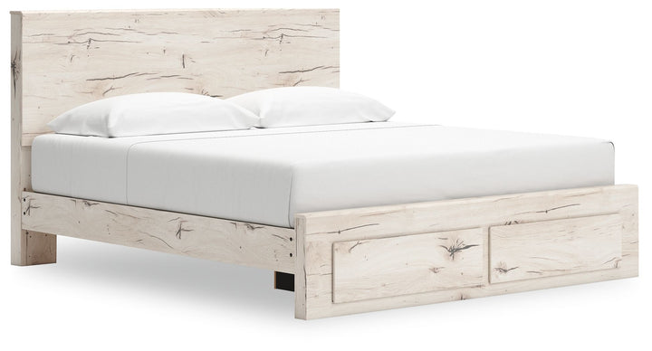 Lawroy - King Panel Bed With Storage Footboard - Light Natural by Ashley Furniture product image