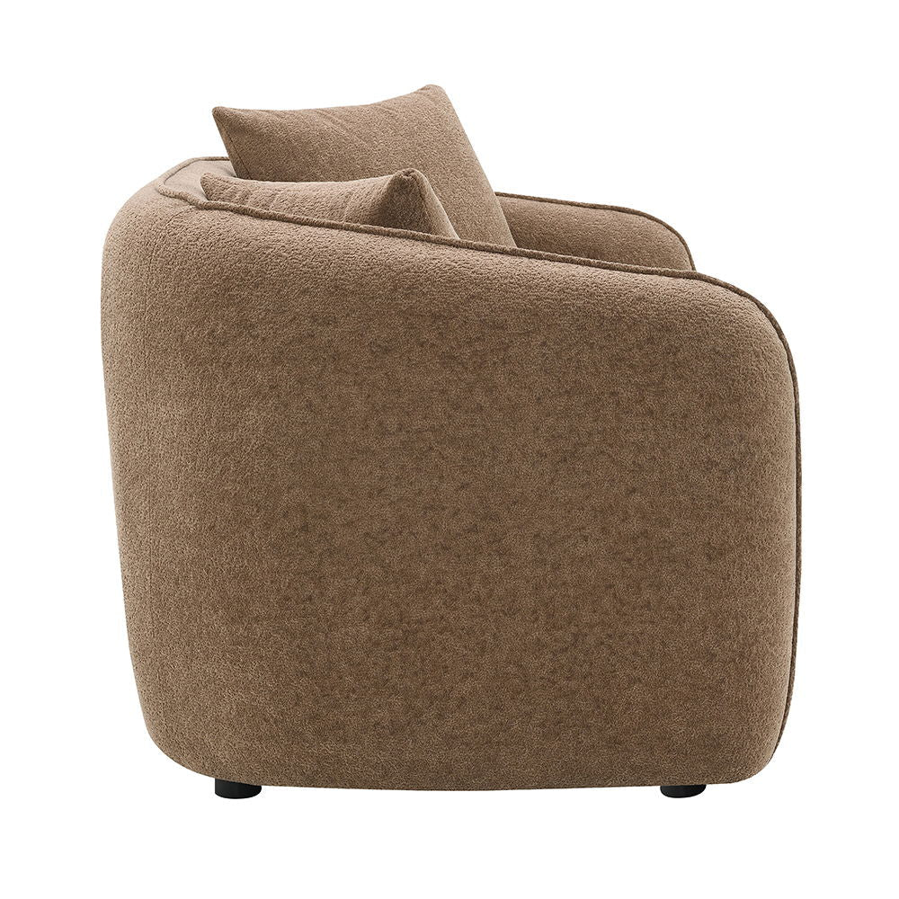 Keith - Loveseat With 2 Pillows - Brown Chenille