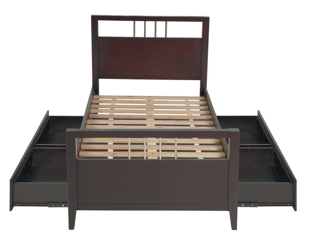 Modus Furniture Nv23S5 Nevis Platform Storage Bed In Espresso