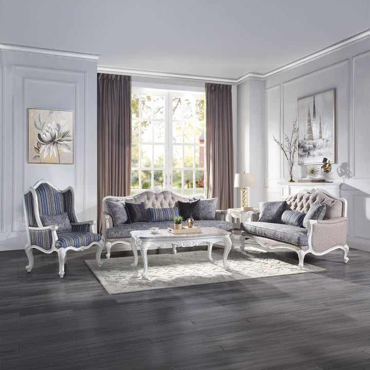 Ciddrenar - Coffee Table - Marble Top & White