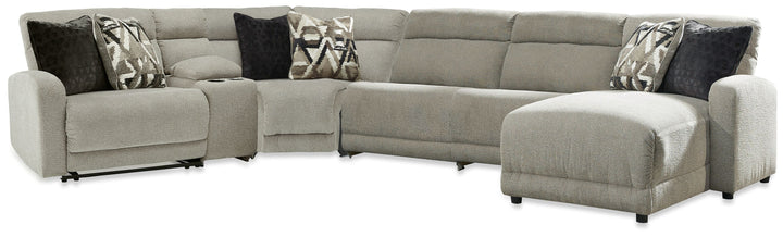 Colleyville - 6-Piece Power Reclining Sectional With RAF Chaise - Stone by Ashley Furniture product image