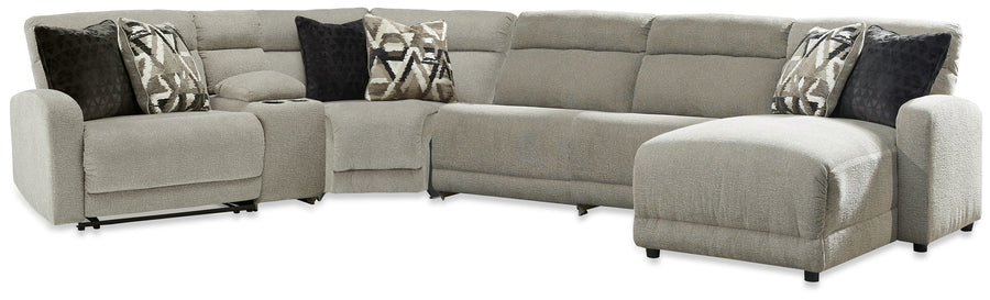 Colleyville - 6-Piece Power Reclining Sectional With RAF Chaise - Stone by Ashley Furniture product image