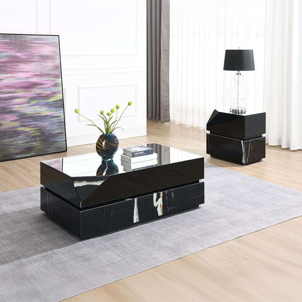 Drisana - End Table - Black Mirrored
