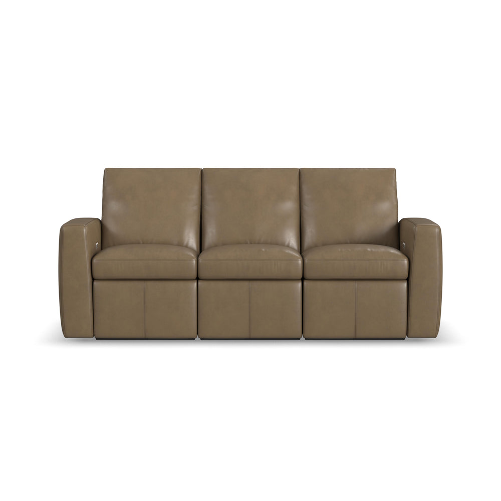 Aria Leather Power Reclining Sofa in Fawn
